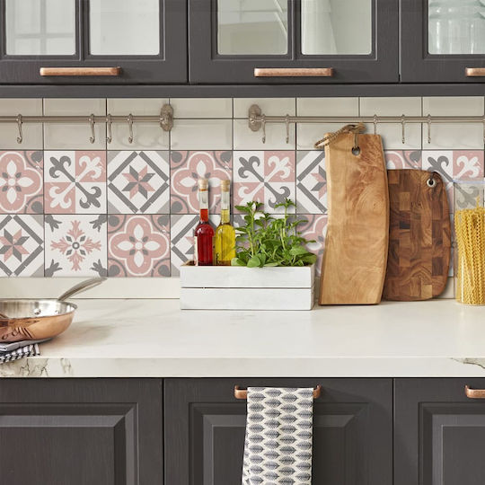 Autocolant Decorativ Placi de faianță Pink 3buc 20x20buc Ango