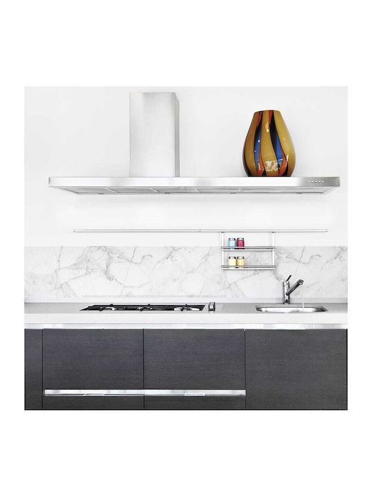 Διακοσμητικό Αυτοκόλλητο Τοίχου White Marble Μπορντούρα Κουζίνας 1τμχ 195x23.5εκ. Ango