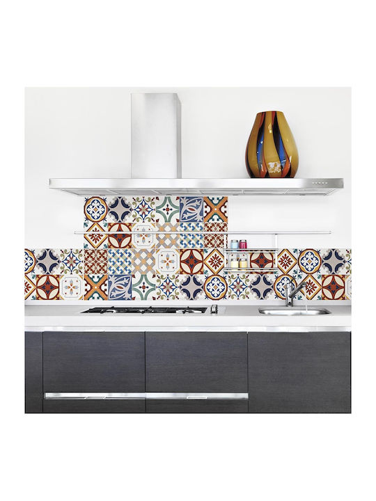Decorative Sticker Wall Red Tiles Kitchen 1pcs 195x23.5cm Ango