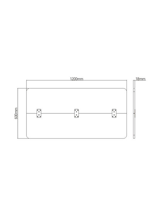 Brateck Rectangular Office Desk Surface made of Particleboard Brown 120x60x1.8cm TP12060R-2P-BG 1pcs