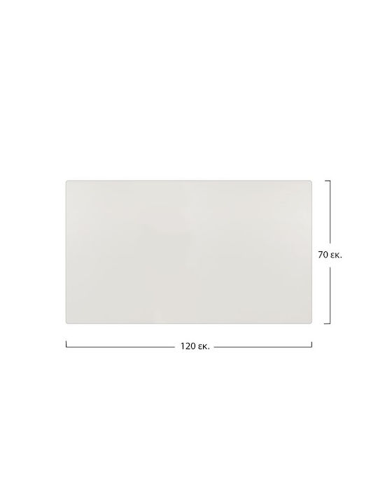 HomeMarkt Compact Ορθογώνια Επιφάνεια Τραπεζιού από Μασίφ Ξύλο σε Λευκό Χρώμα 120x70cm HM5163.01