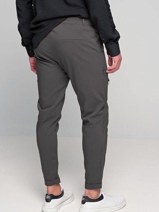 Kowalski Trousers Chino Elastic in Regular Fit Anthracite