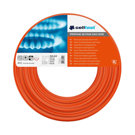 Cellfast Gasschlauch Mittlerer Druck 9mm/50m Orange