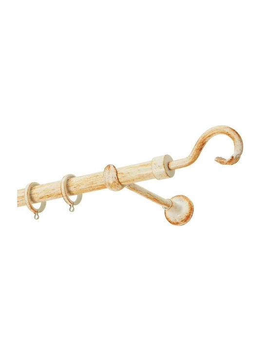 Zogometal Metallic Curtain Pole Double with Rail Φ25mm 240cm Cream Patina Copper