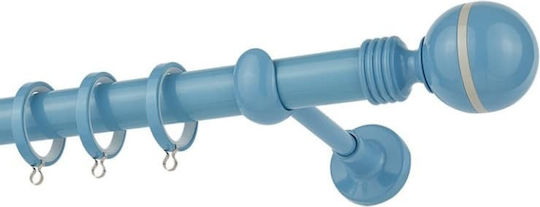 Zogometal Μεταλλικό Κουρτινόξυλο Color Pop Collection Μονό Φ25mm 160εκ. Γαλάζιο / Γκρι CP0079