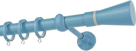 Zogometal Μεταλλικό Κουρτινόξυλο CP4110 Μονό Φ25mm 160εκ. Γαλάζιο / Γκρι CP4110