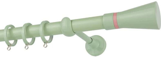 Zogometal Μεταλλικό Κουρτινόξυλο Color More Mat Collection Μονό Φ25mm 240εκ. Φυστικί / Ροζ CP4110 4548