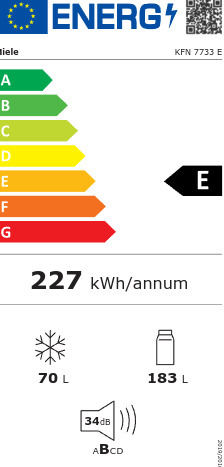 Miele Εντοιχιζόμενος Ψυγειοκαταψύκτης 253lt NoFrost Υ177xΠ54.1xΒ54.5εκ. Λευκός KFN 7733 E