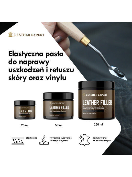 Leather Filler Black Leather Putty 50 Ml Leather Expert Le-10-fb50