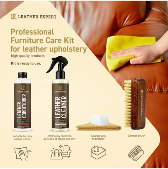 Leder-Experte Möbelset 2x250ml - Reinigung und Pflege von Leder-Möbeln Le-18-f2250