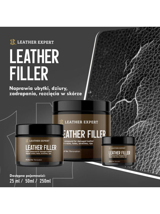 Leather Filler Black Leather Putty 50 Ml Leather Expert Le-10-fb50