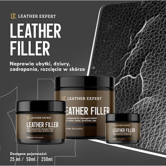 Leather Filler Black Leather Putty 50 Ml Leather Expert Le-10-fb50