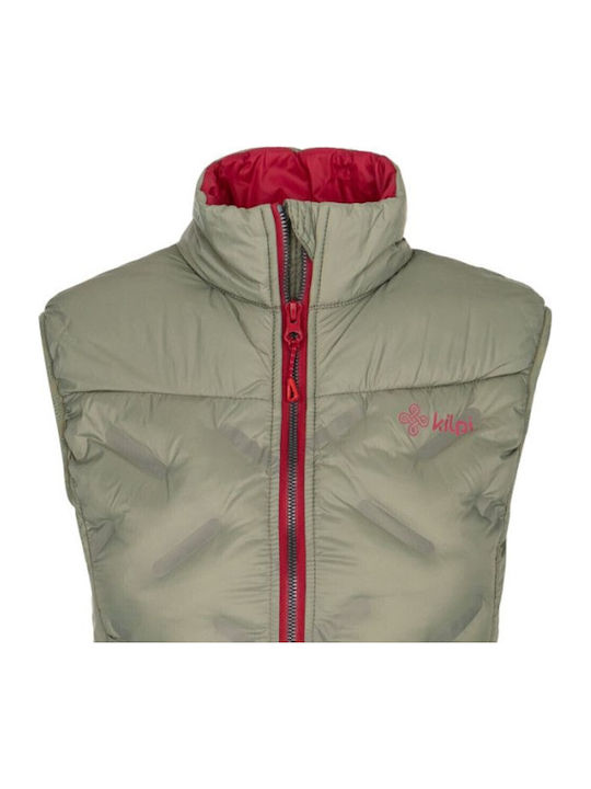 Nai-W Scurtă Jachetă de femei Fără mâneci Puffer cu protecție împotriva vântului Kaki
