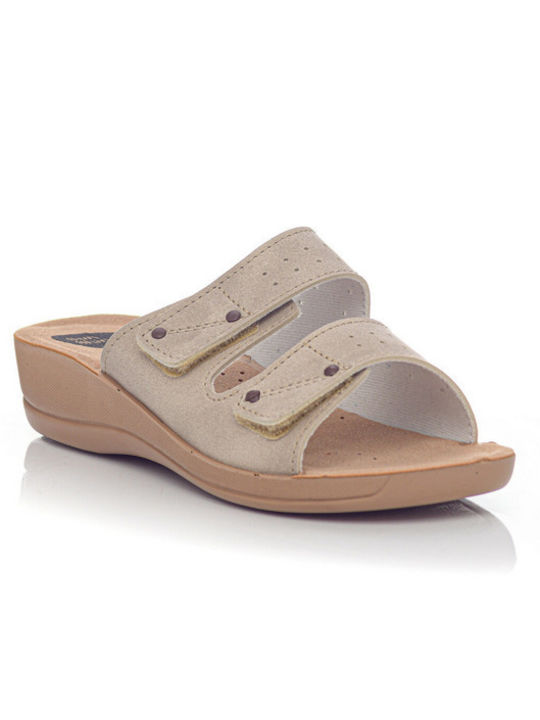 Sunshine 2053 Anatomic Women's Platform Wedge Sandals Beige