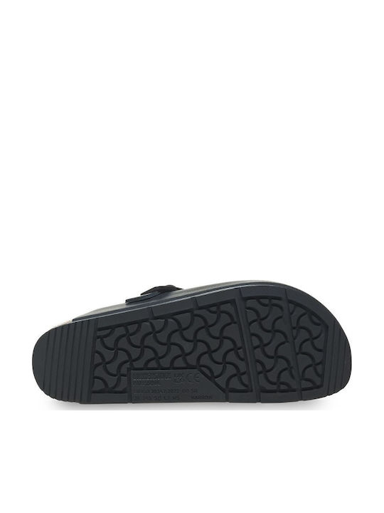 Birkenstock Boston Pro Δερμάτινα Ανατομικά Σαμπό Μαύρα