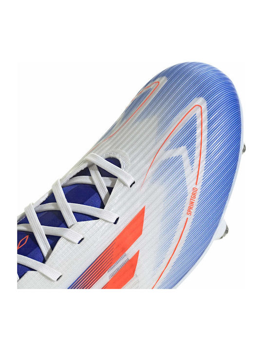 adidas F50 League Fußballschuhe mit Stollen Cloud White / Solar Red / Lucid Blue