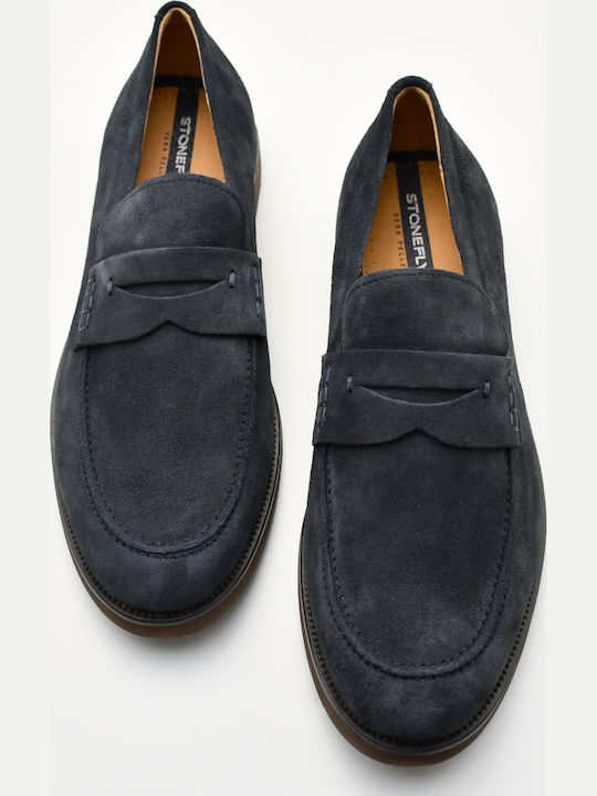 Δερμάτινα Ανδρικά Loafers σε Μπλε Χρώμα