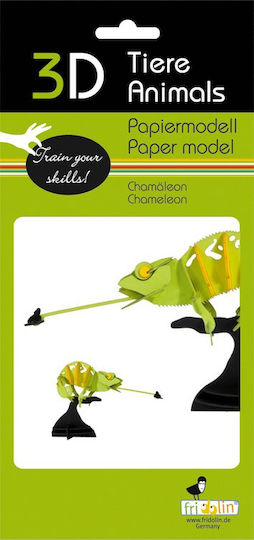 Fridolin Origami 3d Model Chameleon für Kinder 3+ Jahre alt+ Jahre