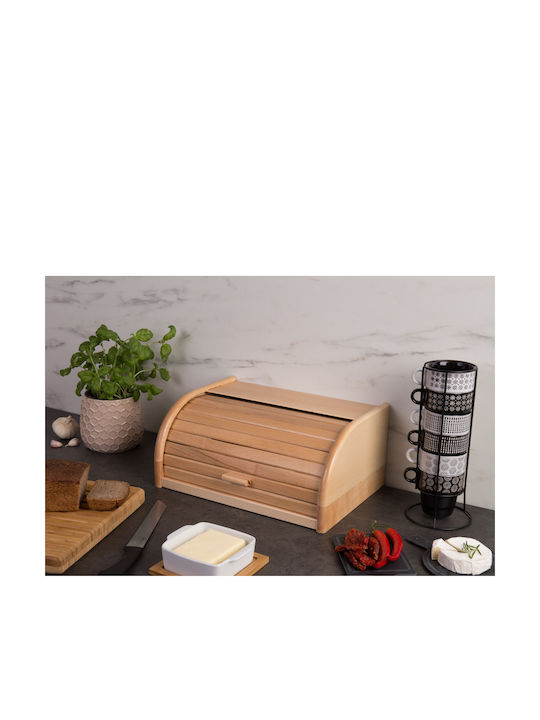 Zeller Bread Box Wooden Brown 40x28x18cm