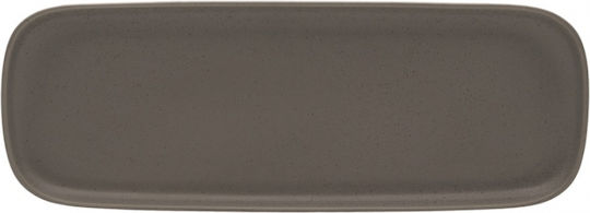 Ready Servierplatte Rechteckig aus Porzellan Gray 37x13cm 4Stück