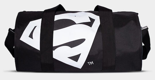 Difuzed Superman Logo Σακ Βουαγιάζ Μαύρο Υφασμάτινο Μ50xΠ25xΥ25εκ.