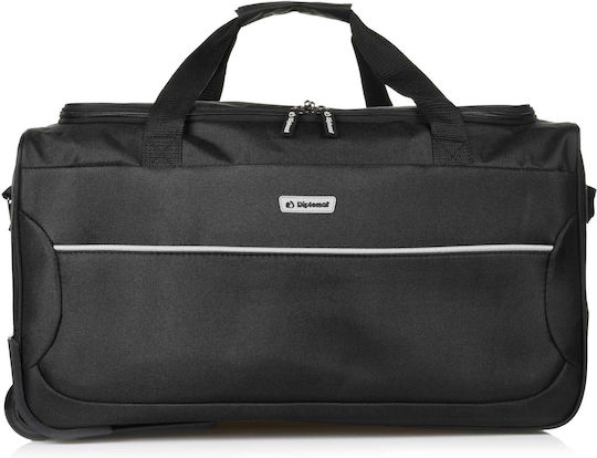 Diplomat Reisetasche 51Es Schwarz mit Rädern Stoff L55xB30xH31cm