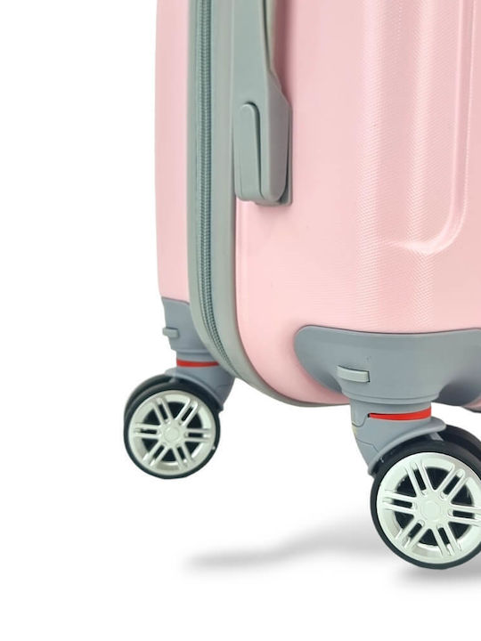 Playbags Παιδική Βαλίτσα Ταξιδίου Καμπίνας Σκληρή Ροζ με 4 Ρόδες Ύψους 55εκ.