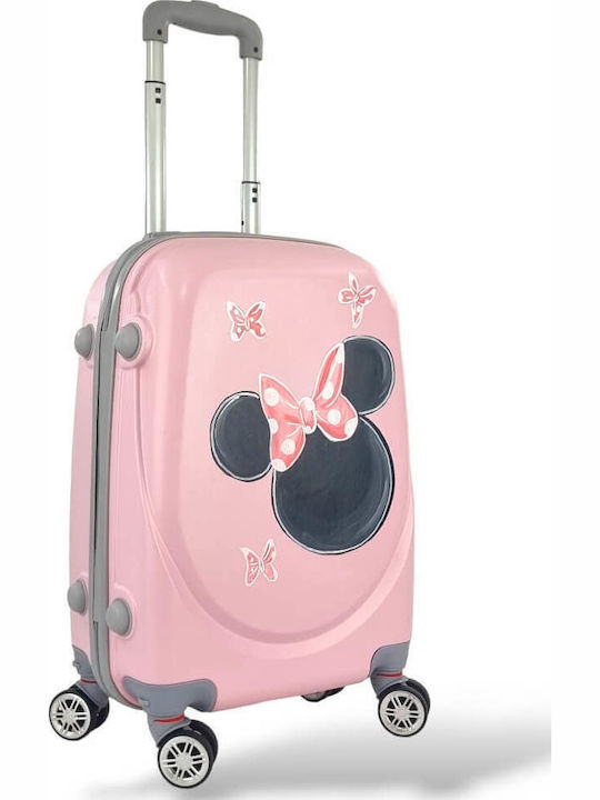 Playbags Παιδική Βαλίτσα Ταξιδίου Καμπίνας Σκληρή Ροζ με 4 Ρόδες Ύψους 55εκ.