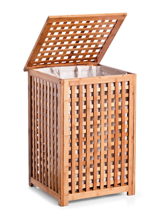 Zeller Wäschekorb Bamboo mit Deckel 40x40x58cm Braune