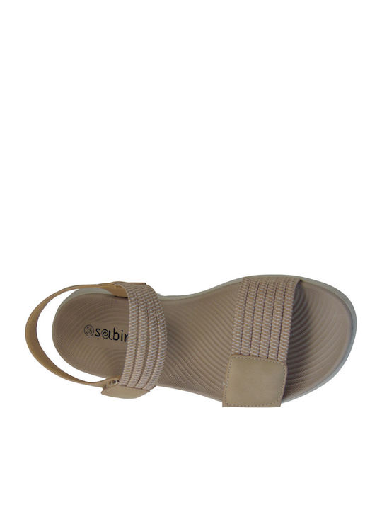 Women's Flat Sandals Anatomic in Beige Color