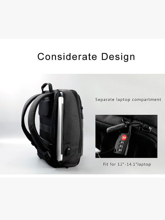 Tigernu Τσάντα Πλάτης για Laptop με Θύρα USB σε Μαύρο χρώμα T-B3305