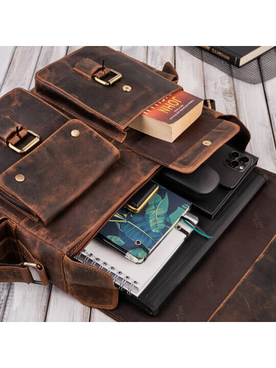 Paolo Peruzzi Tasche für Laptop in Braun Farbe T-106-HBR