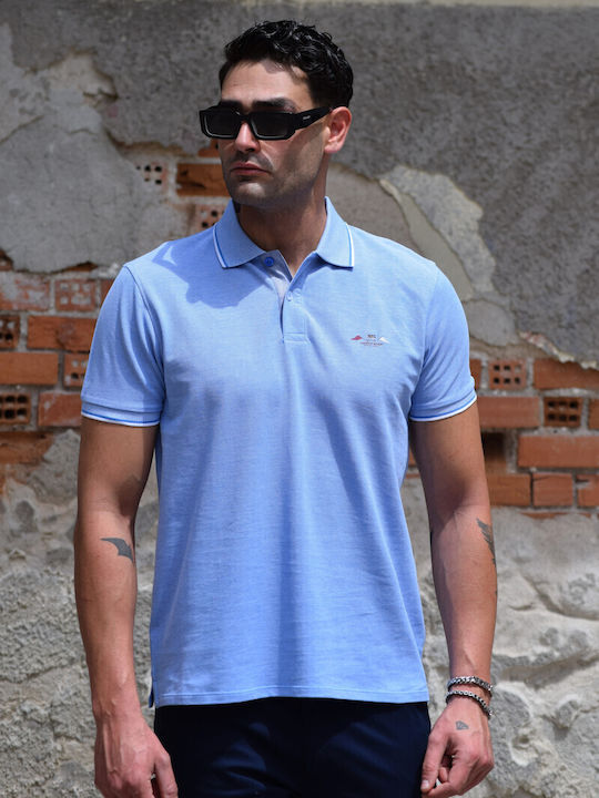 Polo Bluse Hellblau