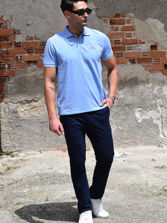 Polo Bluse Hellblau