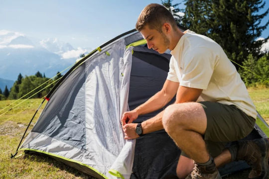 Coleman Darwin 2 Plus Camping Tent Tunnel Mountaineering Grey with Double Cloth 4 Seasons for 2 People Waterproof 3000mm 320x310x120cm