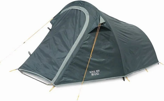 Vango Soul 300 Camping Tent Mountaineering Blue with Double Cloth 4 Seasons for 3 People Waterproof 3000mm 285x190x120cm Deep Blue