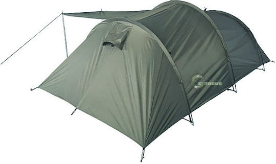 Mil-Tec Summer Camping Tent Tunnel Khaki For 3 People 405x190x130cm