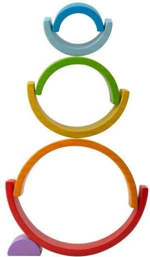 Big Jigs Играчка за подреждане Rainbow от дърво за 36++ месеца
