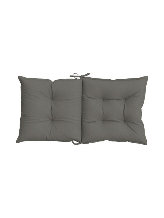 vidaXL Garden Chair Cushion with Backrest Dark Gray 4 Pieces 50x100 cm