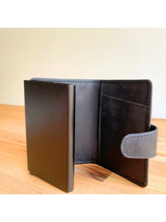 Leather Men's Wallet Classic with RFID Black