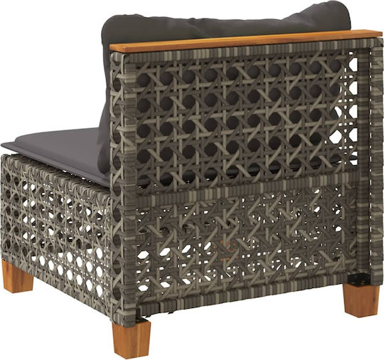 Outdoor-Stuhl Rattan Grey mit Kissen 63.5x63.5x62εκ.
