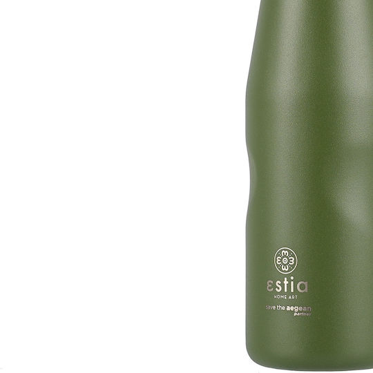 Estia Flask Lite Recyclable Bottle Thermos Stainless Steel BPA Free 500ml Forest Spirit