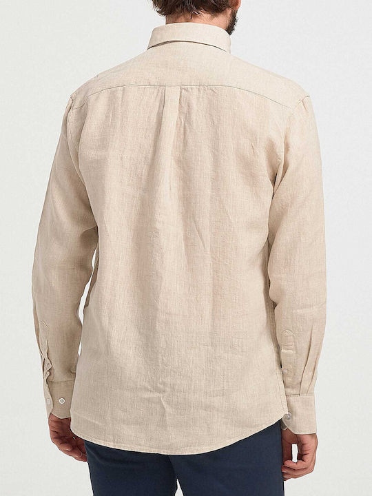 Rook Men's Shirt Long Sleeve Linen Beige