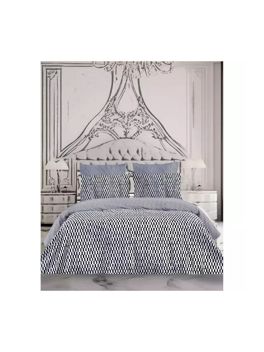Makis Tselios Home Σετ Σεντόνια Υπέρδιπλα με Λάστιχο 165x200+30εκ. Check Black (4τμχ)