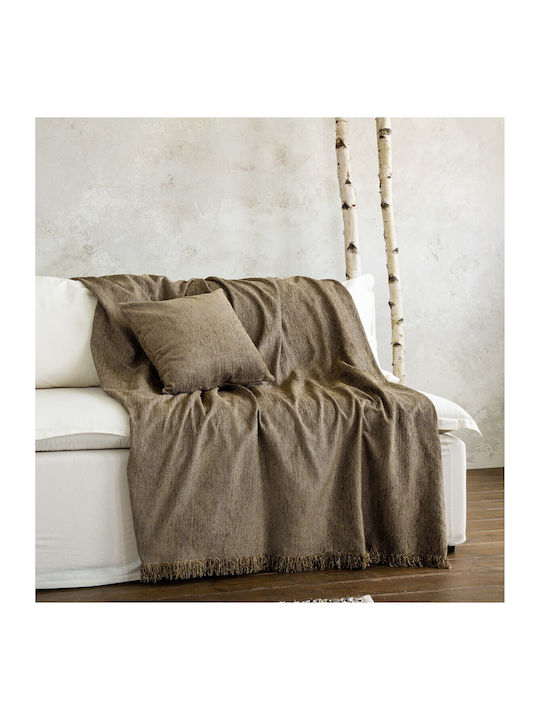 Nima Dreisitzer-Sofa Wurf 2 Seiten Matis 180x300cm Brown