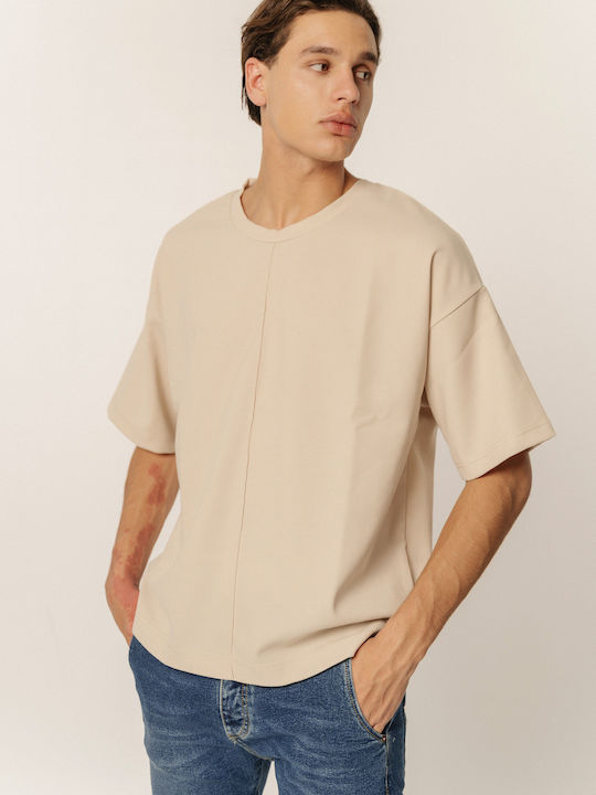 Edward Jeans Men's Short Sleeve T-shirt Beige