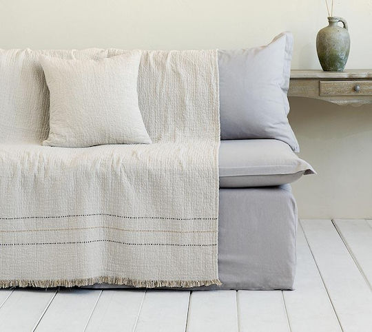 Nima Azura Armchair Throw 2 Sides 180x180cm Ivory
