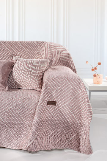 Guy Laroche Ριχτάρι Πολυθρόνας Goya 180x150εκ. Old Pink