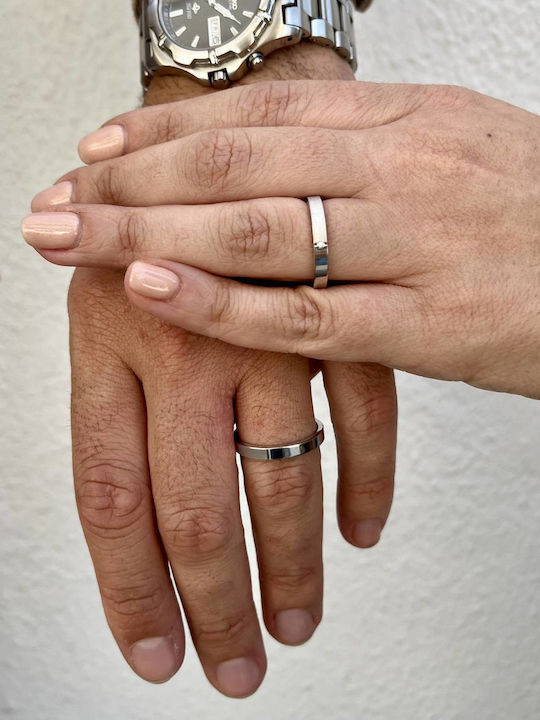 Wedding Ring Matte White Gold 14k Valauro