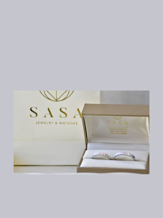 Wedding Ring Matte White Gold 14k Valauro